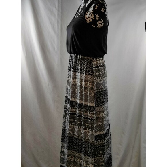 Derek Heart Summer Sleeveless Tank Long Maxi Dress Floral Black/White Size Small - Picture 5 of 12